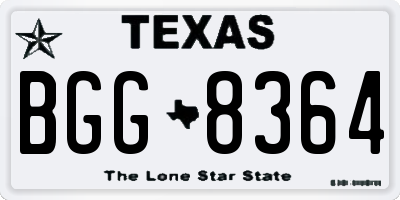 TX license plate BGG8364