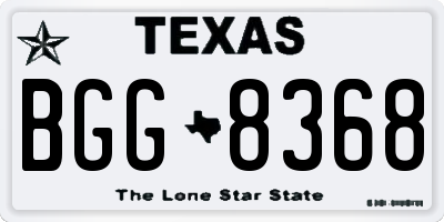 TX license plate BGG8368