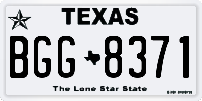 TX license plate BGG8371