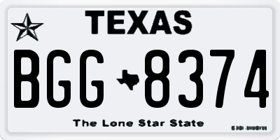 TX license plate BGG8374