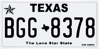 TX license plate BGG8378