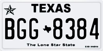 TX license plate BGG8384