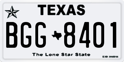 TX license plate BGG8401