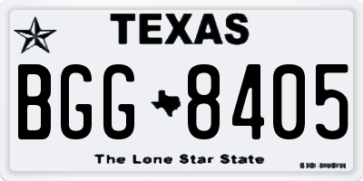 TX license plate BGG8405