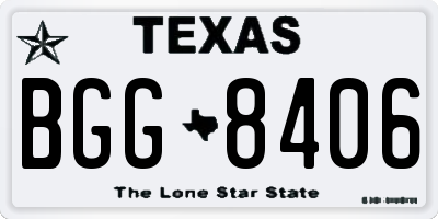 TX license plate BGG8406