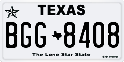 TX license plate BGG8408