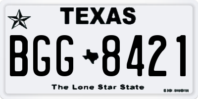 TX license plate BGG8421