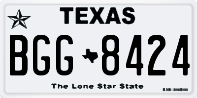 TX license plate BGG8424