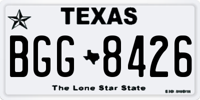 TX license plate BGG8426