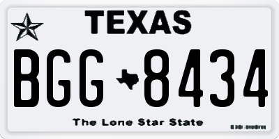 TX license plate BGG8434