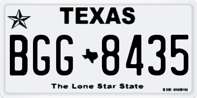 TX license plate BGG8435