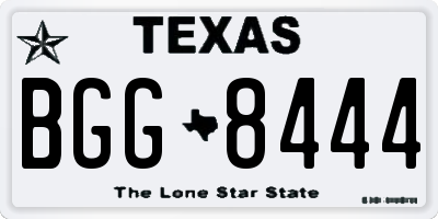 TX license plate BGG8444
