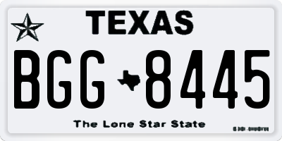 TX license plate BGG8445