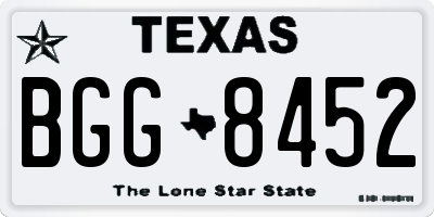 TX license plate BGG8452