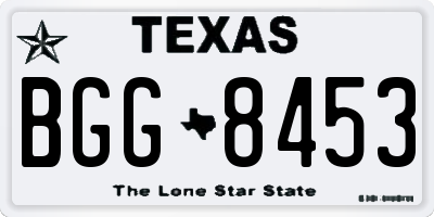 TX license plate BGG8453