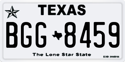 TX license plate BGG8459
