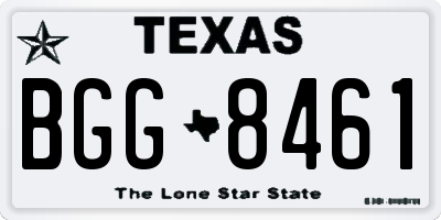 TX license plate BGG8461