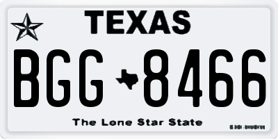 TX license plate BGG8466