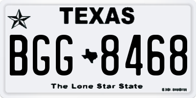 TX license plate BGG8468