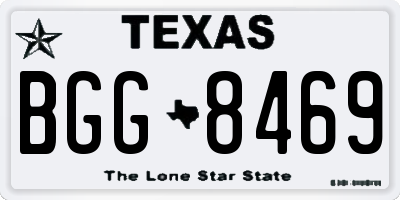 TX license plate BGG8469