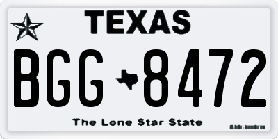 TX license plate BGG8472