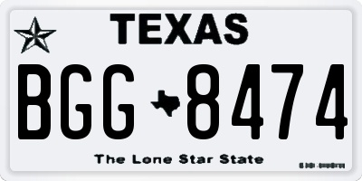 TX license plate BGG8474