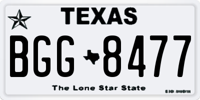 TX license plate BGG8477