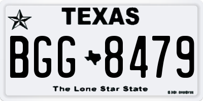 TX license plate BGG8479