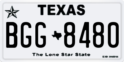 TX license plate BGG8480