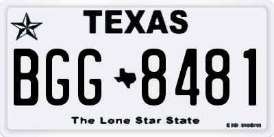 TX license plate BGG8481