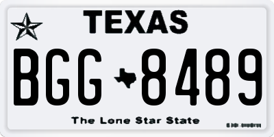 TX license plate BGG8489