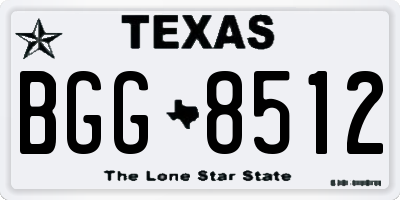 TX license plate BGG8512