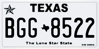 TX license plate BGG8522