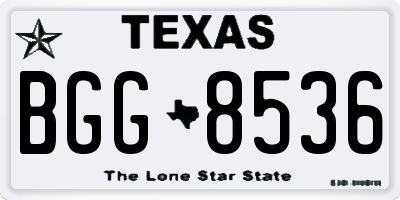TX license plate BGG8536