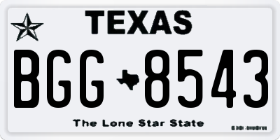 TX license plate BGG8543