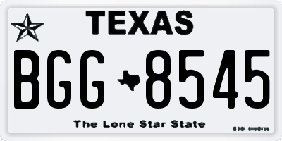 TX license plate BGG8545