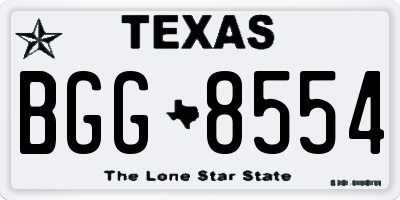 TX license plate BGG8554