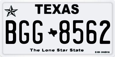 TX license plate BGG8562