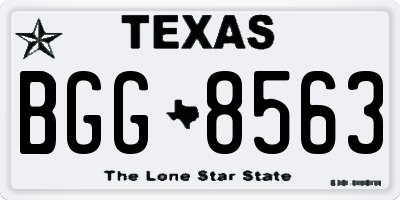 TX license plate BGG8563