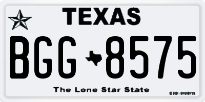 TX license plate BGG8575