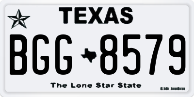 TX license plate BGG8579