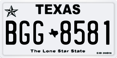 TX license plate BGG8581