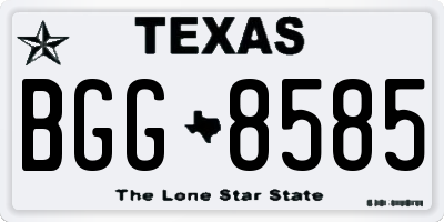 TX license plate BGG8585
