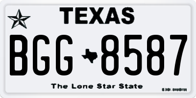 TX license plate BGG8587
