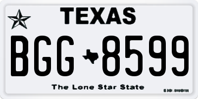 TX license plate BGG8599