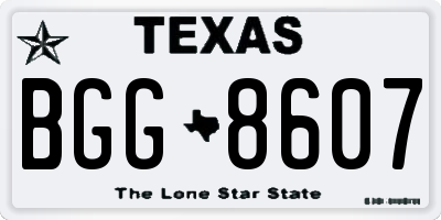 TX license plate BGG8607