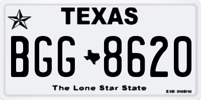 TX license plate BGG8620