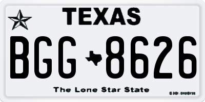 TX license plate BGG8626