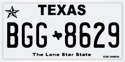 TX license plate BGG8629