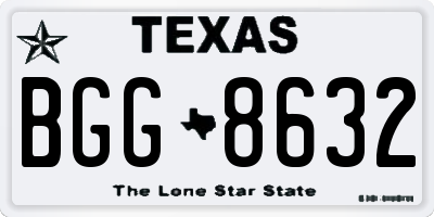 TX license plate BGG8632